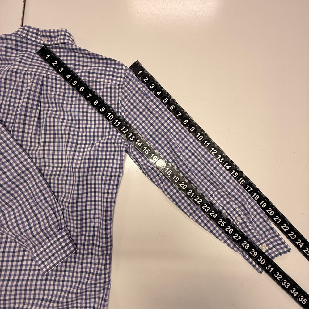 Brooks Brothers Shirt Mens Small Purple Blue White Plaid Button Down Long Sleeve - Picture 5 of 10